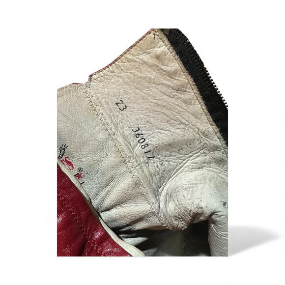 Los Altos Red Leather Women's Heeled Ankle Boots Size 23 Mex US 6 Side Zip - Picture 6 of 10